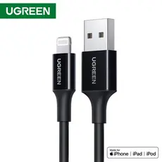 კაბელი UGREEN USB-A Male to Lightning Male Cable Nickel Plating ABS Shell 1m (Black), 2 image