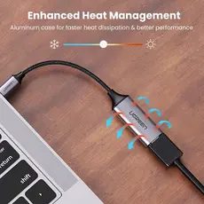 USB ადაპტერი UGREEN 70444 USB Type C to HDMI 2.0 4K@60 Hz Thunderbolt 3 Convertor for MacBook / PC gray, 5 image