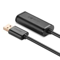 USB დამაგრძლებელი UGREEN US121 (10323) USB 2.0 Active Extension Cable with Chipset 15m (Black), 4 image