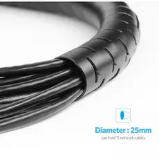 კაბელ მენეჯმენტი UGREEN LP121 (30819) Protection Tube DIA 25mm 3m (Black),LP121, 4 image