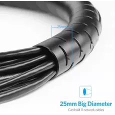 კაბელ მენეჯმენტი UGREEN 30820 Protection Tube DIA 25mm 5m (Black), 3 image