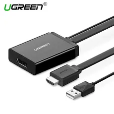 HDMI გადამყვანი UGREEN MM107 (40238) HDMI to DP Converter 0.5m (Black) + USB for power, 2 image