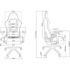 სათამაშო სავარძელი 2E 2E-GC-BUS-WT Gaming Chair Bushido White/Black, 9 image