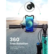მობილურის დამჭერი UGREEN LP494 (60548), Bike Mount Phone Holder, Black, 4 image