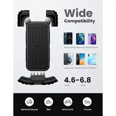 მობილურის დამჭერი UGREEN LP494 (60548), Bike Mount Phone Holder, Black, 6 image