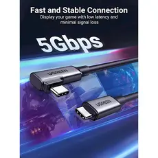 USB კაბელი UGREEN US551 (90629), Type-c to Type-c , USB-C To USB-C, 5m, Black, 6 image