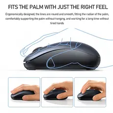 მაუსი UGREEN MU105 (90550), Wireless, USB, Mouse, Blue, 3 image