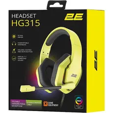 ყურსასმენი 2E HG315 Gaming Headset, Wired, RGB, USB, Yellow, 5 image