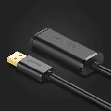 USB დამაგრძლებელი UGREEN US121 (10319) USB 2.0 Active Extension Cable with Chipset 5m (Black), 9 image