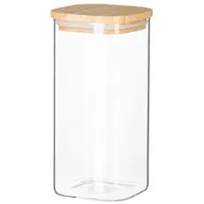 ქილა Ardesto Jar Fresh, 700 ml, square, glass, bamboo