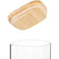 ქილა Ardesto Jar Fresh, 700 ml, square, glass, bamboo, 3 image