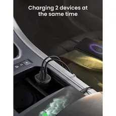 მანქანის USB დამტენი UGREEN CD130 (30780) Dual USB Car Charger 18W Type-C, 3 image