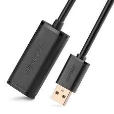 USB დამაგრძლებელი UGREEN US121 (10319) USB 2.0 Active Extension Cable with Chipset 5m (Black), 5 image