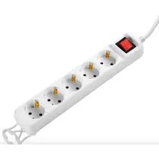 დენის დამაგრძელებელი 2E Power strip 5XSchuko with switch, 3G*1.5мм, 1.5m, white, 4 image