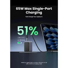 მობილურის დამტენი UGREEN X553 (35042) Nexode Air, 65W, USB, USB-C, Grey, 6 image