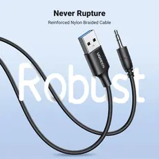 Bluetooth მიმღები UGREEN CM723(35002), Bluetooth 5.4 Aux Car Adapter, Black, 4 image