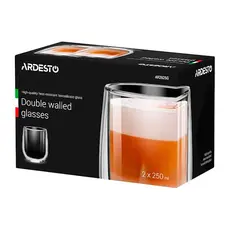 ჭიქა ARDESTO Double wall borosilicate glass mug set 250 ml 2 pcs, 3 image