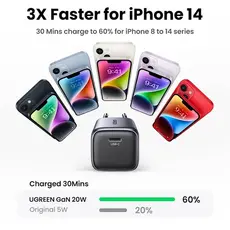 დამტენი UGREEN CD318 (90664) Nexode Mini, 20W, Single port, USB-C, Type-c, Black, 3 image