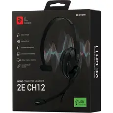 ყურსასმენი 2E CH12MU, Mono Headphones, Wired, USB, Black, 8 image