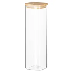 ქილა Ardesto Jar Fresh, 1300 ml, square, glass, bamboo
