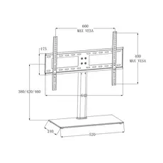 TV საკიდი Colorview Table with  TV Bracket  32 ​​to 70"  DTS-2, 3 image
