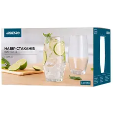 ჭიქების ნაკრები Ardesto Long glasses set Loreto 495 ml, 6 pcs, glass, 3 image