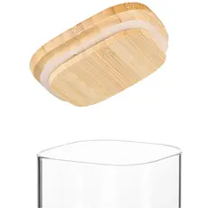 ქილა Ardesto Jar Fresh, 1300 ml, square, glass, bamboo, 3 image