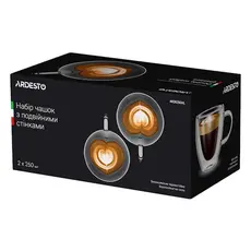 ჭიქა ARDESTO Double wall borosilicate glass mug set 250 ml 2 pcs, 3 image