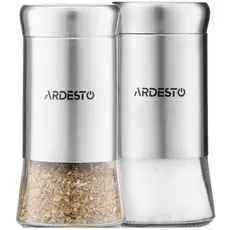 სამარილე და საპილპილე Ardesto Spices Shakers Set Gemini, 2 pcs, stainless steel, glass, 2 image