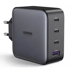USB-C დამტენი UGREEN CD226 (40747) GaN Fast Charger, 3xUSB-C, USB-A, 100W, Black, 2 image