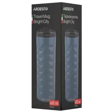 თერმოსი Ardesto Travel mug Bright City 400 ml, stainless steel, dark blue, 5 image