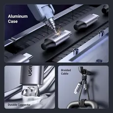 ვიდეო კაბელი UGREEN CM556 (25158), Type C to DisplayPort, 2m, Black/Grey, 4 image