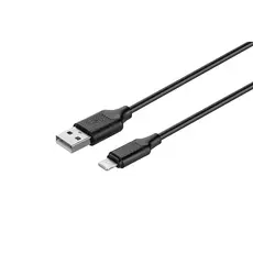 მობილურის სადენი KITs USB 2.0 to Lightning cable, 2A, black, 1m, KITS-W-003
