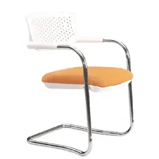 ვიზიტორის სავარძელი Furnee SF119, Visitor Chair, Silver/White, 2 image
