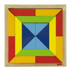 ხის ასაწყობი ფაზლი Goki The wooden puzzle The world of shapes - square 57572-3