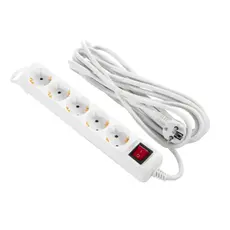 დამაგრძელებელი 2E 5XSchuko switch, 3G*1.5mm2, 5м, white