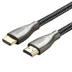 HDMI კაბელი UGREEN 50108, HDMI 2.0 4K Carbon Fiber Zinc Alloy Cable, 2m, Gray, 2 image