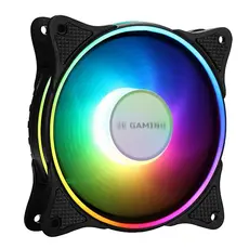 ქულერი 2E GAMING  Case fan (F120OI-ARGB), 120mm, 3+3pin 5V Aura, white blades, black frame,outer-inner LED, 4 image