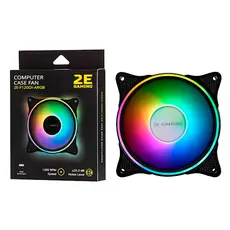ქულერი 2E GAMING  Case fan (F120OI-ARGB), 120mm, 3+3pin 5V Aura, white blades, black frame,outer-inner LED, 6 image
