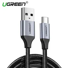 USB კაბელი Ugreen US288 (60126) UGREEN USB 2.0 A to Type C Cable Nickel Plating Aluminum Braid 1m (Black), 2 image