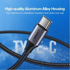 USB კაბელი Ugreen US288 (60126) UGREEN USB 2.0 A to Type C Cable Nickel Plating Aluminum Braid 1m (Black), 4 image