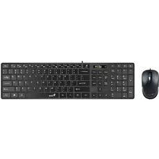 კლავიატურა და მაუსი Genius, Keyboard Slim SlimStar C126, RU, USB Black GK-21003