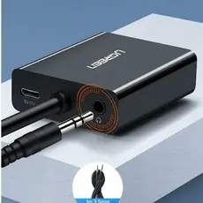 ადაპტერი UGREEN CM513 (50945), VGA To HDMI Adapter With 3.5mm And USB-C, 0.15cm, Black, 4 image