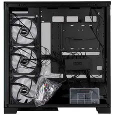 ქეისი 2E Gaming Computer case Fantom GK701B, without PSU, 2xUSB 3.0, 1xUSB Type-C, 4x120mm ARGB, controller with remote, TG Side/Front Panel, mATX, Black, 5 image