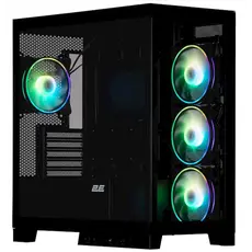 ქეისი 2E Gaming Computer case Fantom GK701B, without PSU, 2xUSB 3.0, 1xUSB Type-C, 4x120mm ARGB, controller with remote, TG Side/Front Panel, mATX, Black