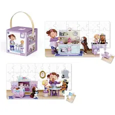 ასაწყობი ფაზლი Janod Set of 2 puzzles  Lola arranges a tea party J02769, 2 image