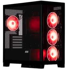 ქეისი 2E Gaming Computer case Fantom GK701B, without PSU, 2xUSB 3.0, 1xUSB Type-C, 4x120mm ARGB, controller with remote, TG Side/Front Panel, mATX, Black, 3 image