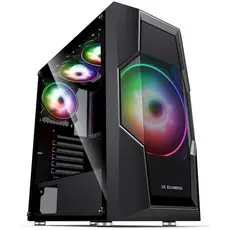 ქეისი 2E GAMING Computer case  TURBO (G2057B) , MidT, 2xUSB2.0,1xUSB3.0, 1x200+3x120ARGB,TG (side panel),without PSU,black, 2 image