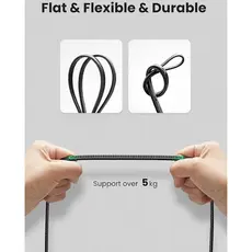 ქსელის კაბელი UGREEN NW189 (40166), CAT7 U/FTP, Lan Cable, 15m, Black, 4 image