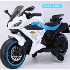 ბავშვის ელექტრო მოტოციკლი R15 კაუჩუკის საბურავებით/ტყავის სავარძლით, 3 image